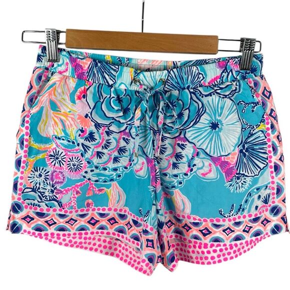 Lilly Pulitzer Katia Shorts Once Upon A Tide Coastal Print 5” Shorts Size XS - Picture 2 of 8